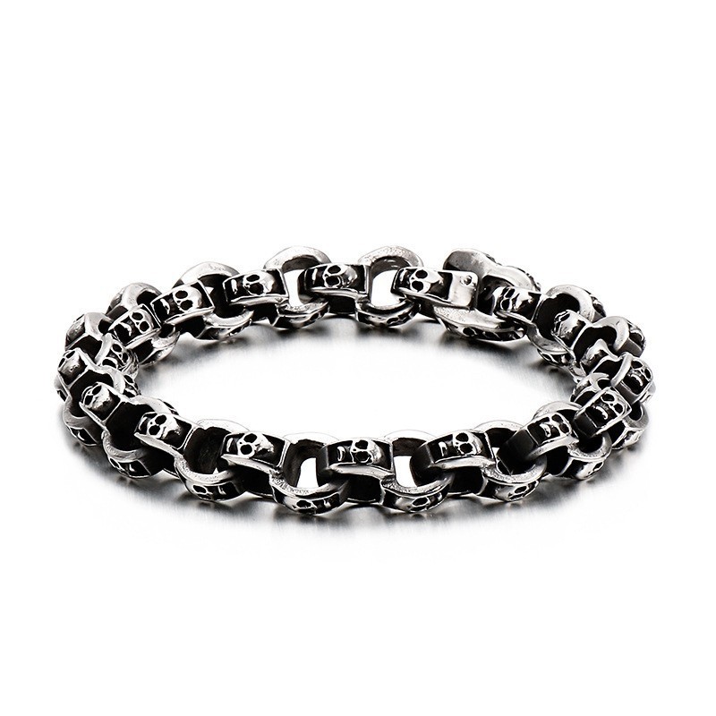 Titan Totenkopf Armband Schickes Biker Geister Armband Titan Schmuck Titan Totenkopf Armband Schickes Biker Geister Armband Titan Schmuck
