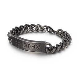 Beliebter Vintage-Schmuck Titan Gebogenes Zeichen Kreuz Gebetsarmband Für Männer