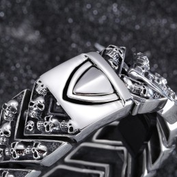 Titanarmband Mit Großem Totenkopf, Modisch Und Schick