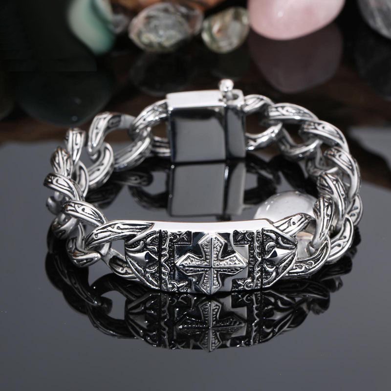 Mode Retro Hand Schmuck Fadenkreuz Muster Titan Armband Mode Retro Hand Schmuck Fadenkreuz Muster Titan Armband
