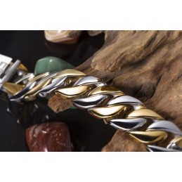 Breites Vergoldetes Titanarmband Für Herren