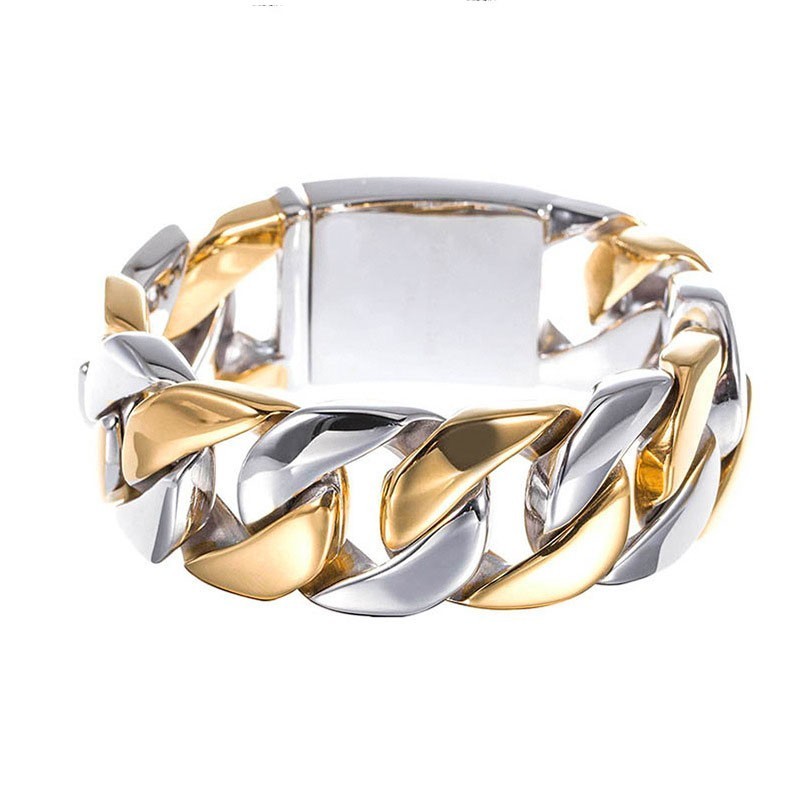 Breites Vergoldetes Titanarmband Für Herren Breites Vergoldetes Titanarmband Für Herren