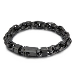 Herrenmode Vakuumbeschichtung Druckknopf Doppelring O Armband