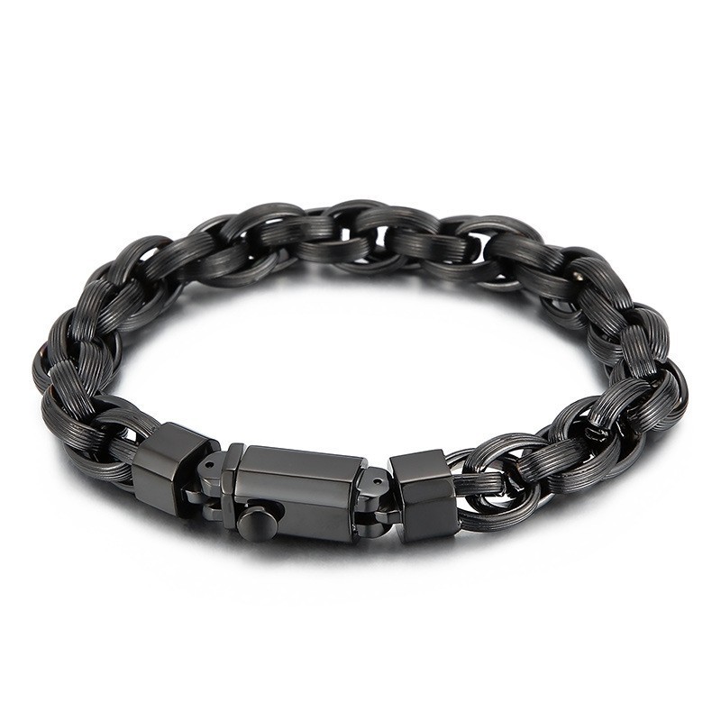Herrenmode Vakuumbeschichtung Druckknopf Doppelring O Armband Herrenmode Vakuumbeschichtung Druckknopf Doppelring O Armband