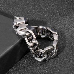 Chic Wind Hohl Würfel Dot Loch Spalte Titan Herren Armband