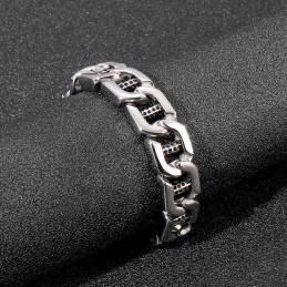 Chic Wind Hohl Würfel Dot Loch Spalte Titan Herren Armband