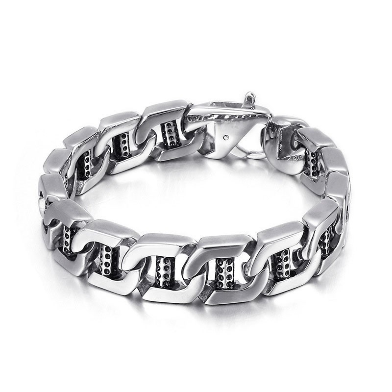 Chic Wind Hohl Würfel Dot Loch Spalte Titan Herren Armband Chic Wind Hohl Würfel Dot Loch Spalte Titan Herren Armband