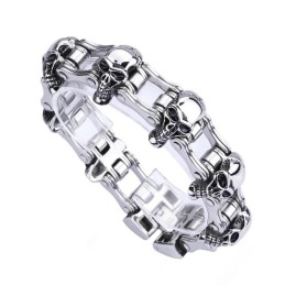 Schickes Totenkopf-Titan-Herren-Bikerarmband