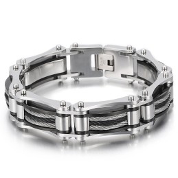 Einfache Atmosphäre Mode Stahldraht Hanfseil Fahrrad Titan Herrenarmband