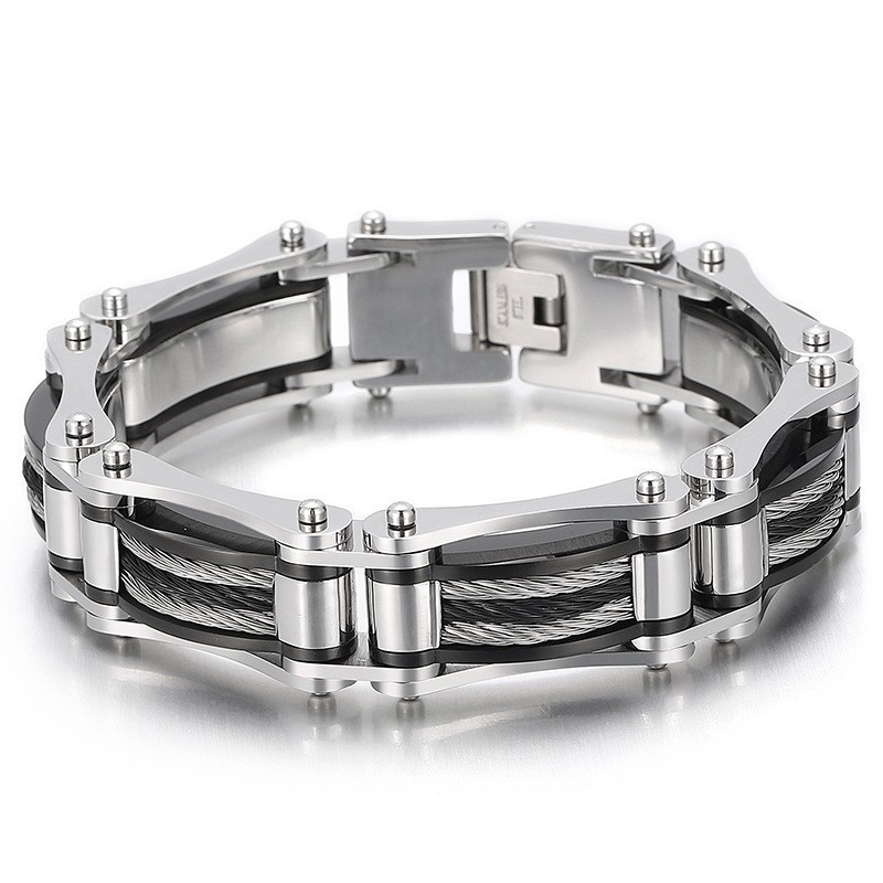 Einfache Atmosphäre Mode Stahldraht Hanfseil Fahrrad Titan Herrenarmband Einfache Atmosphäre Mode Stahldraht Hanfseil Fahrrad Titan Herrenarmband
