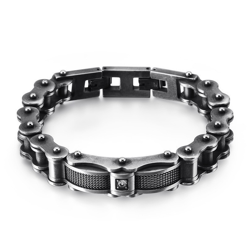 Rock Biker Kette Titan Herren Armband Mit Diamant Rock Biker Kette Titan Herren Armband Mit Diamant