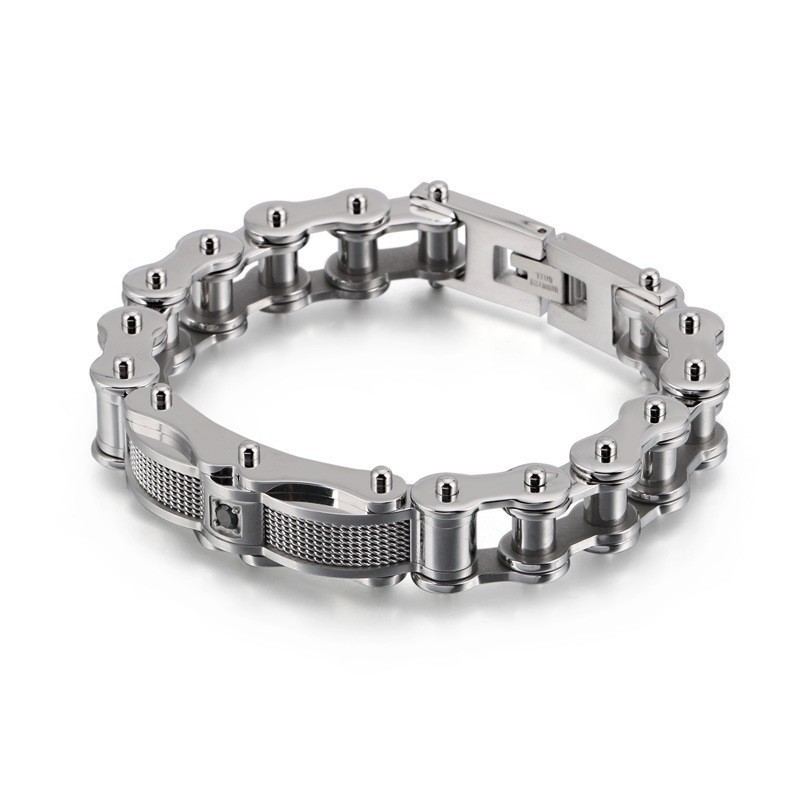 Rock Biker Kette Titan Herren Armband Mit Diamant Rock Biker Kette Titan Herren Armband Mit Diamant