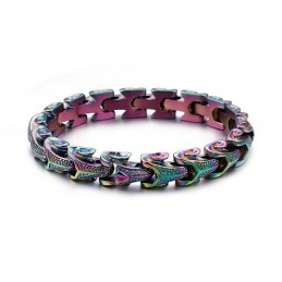 Titan Modeschmuck Drachenschuppen Cooles Herrenarmband Vintage Versilbert Kielarmband