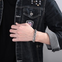 Modisches, Poliertes, Schickes Titanarmband Für Männer