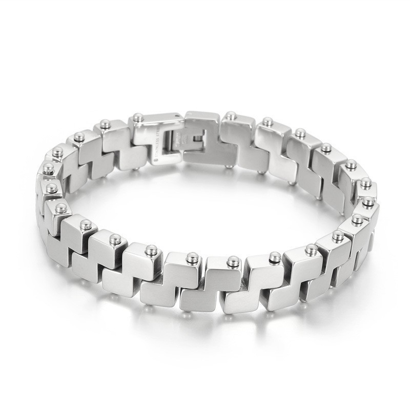Vakuumbeschichtetes 18Kz-Buchstaben-Titan-Herrenarmband Vakuumbeschichtetes 18Kz-Buchstaben-Titan-Herrenarmband