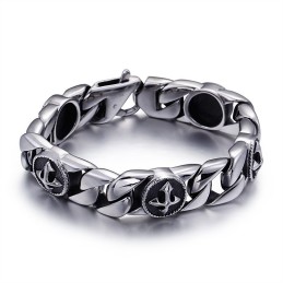 Titanarmband Im Vintage-Chic-Stil Mit Rundem Kreuz