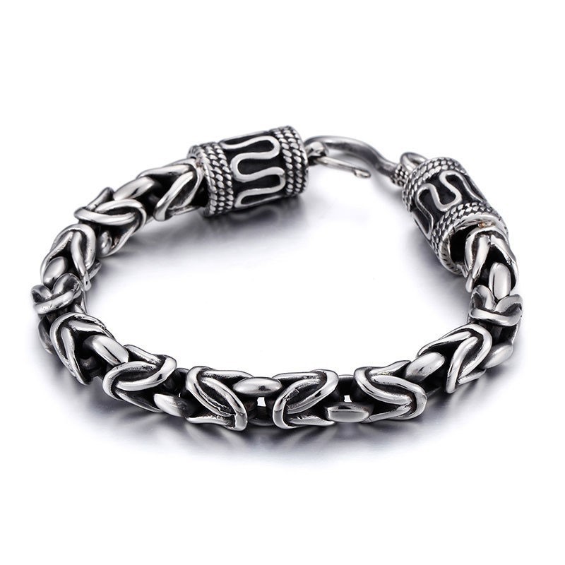 Vintage-Mode Chic Ring Verschluss Kiel Frieden Muster Titan Herren Armband Für Geschenke Vintage-Mode Chic Ring Verschluss Kiel Frieden Muster Titan Herren Armband Für Geschenke