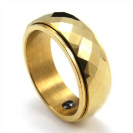 Neuer Stil Goldener Facettierter Wolframring