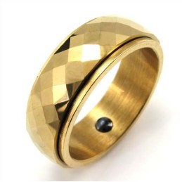 Neuer Stil Goldener Facettierter Wolframring