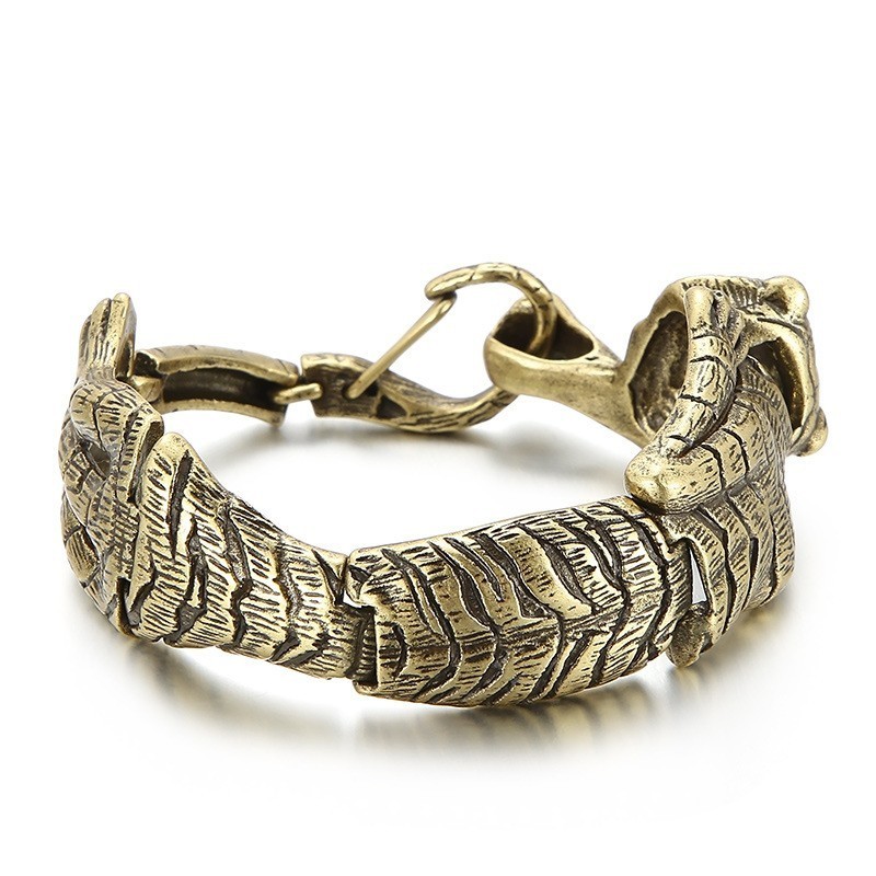 Vintage Cooles Antik Gold Tiger Titan Armband Für Männer Vintage Cooles Antik Gold Tiger Titan Armband Für Männer