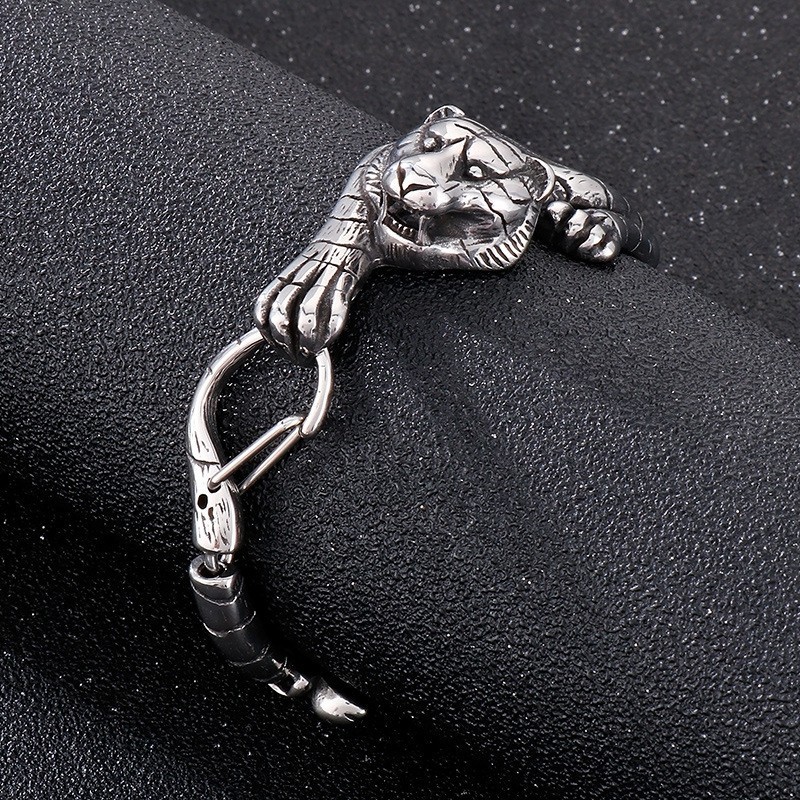 Cooles Antik Gold Tiger Titan Armband Für Männer Cooles Antik Gold Tiger Titan Armband Für Männer