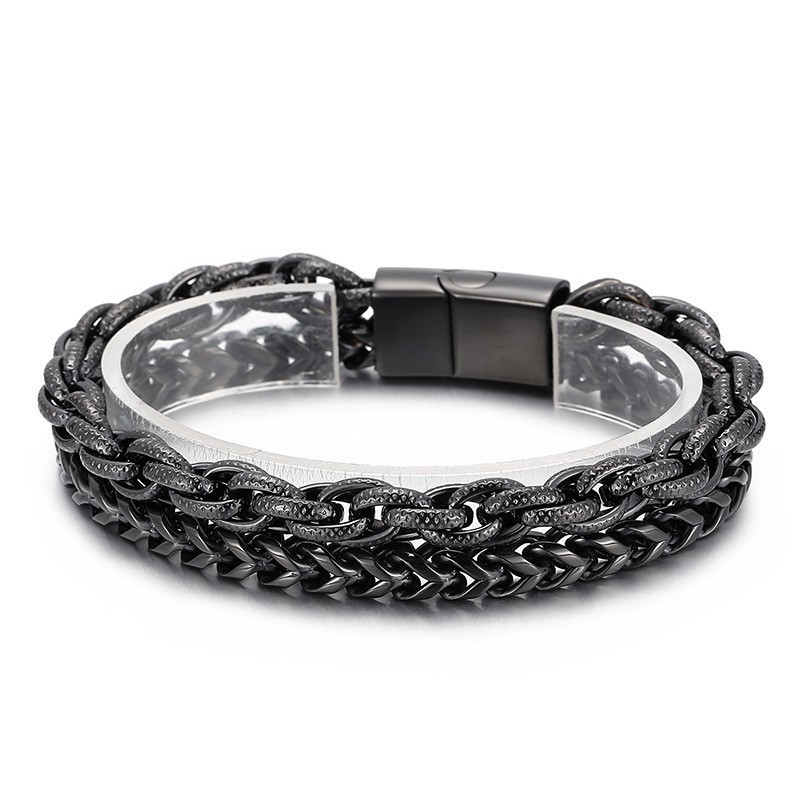 Modisches, Doppellagiges Titanarmband Mit Vakuumbeschichtung Für Herren Modisches, Doppellagiges Titanarmband Mit Vakuumbeschichtung Für Herren