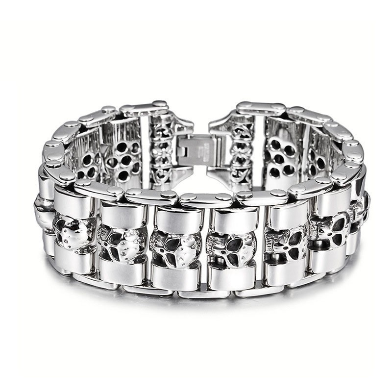 Schickes Totenkopf-Titanarmband Für Männer Schickes Totenkopf-Titanarmband Für Männer