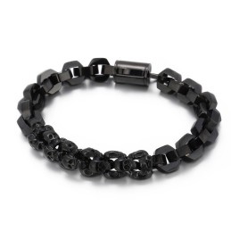 Gespleißtes Totenkopf-Polygon-Armband Aus Plattiertem Titan Für Männer