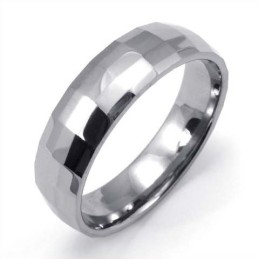 Modischer Facettierter Wolframring
