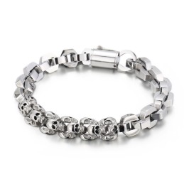 Gespleißtes Totenkopf-Polygon-Titanarmband Für Männer