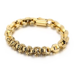 Genähtes Totenkopf-Polygon-Titanarmband Für Männer