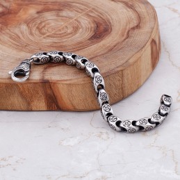 Titan Retro Schmuck Cool Flower Hollow Chic Titan Armband Für Männer