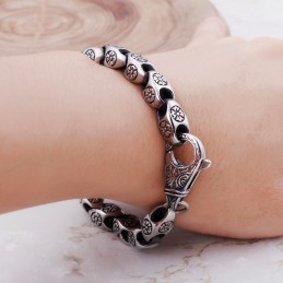 Titan Retro Schmuck Cool Flower Hollow Chic Titan Armband Für Männer