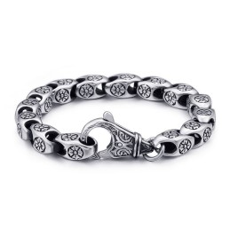 Titan Retro Schmuck Cool Flower Hollow Chic Titan Armband Für Männer