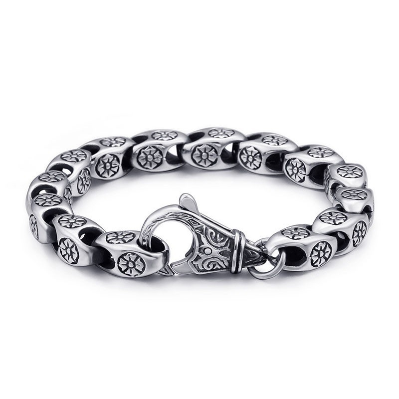 Titan Retro Schmuck Cool Flower Hollow Chic Titan Armband Für Männer Titan Retro Schmuck Cool Flower Hollow Chic Titan Armband Für Männer