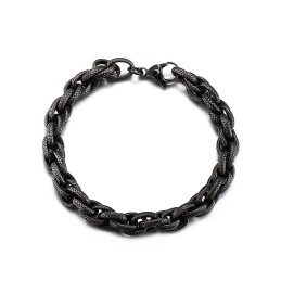 Retro-Hip-Hop-Armband Aus Titan Mit Schwarzem Punktmuster Und Dicker Twist-Kette Für Männer