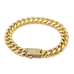 Kubanische Kette Mit Diamanten Herren Titan Armband Halskette
