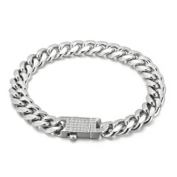 Kubanische Kette Mit Diamanten Herren Titan Armband Halskette