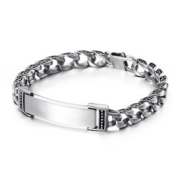 Cooles Totenkopfkreuz Mit Zirkonia Titan Armband