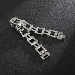 Cooles Totenkopf-Radsport-Armband Aus Titan Für Herren