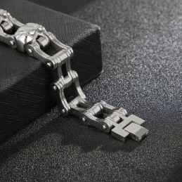 Cooles Totenkopf-Radsport-Armband Aus Titan Für Herren
