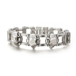 Cooles Totenkopf-Radsport-Armband Aus Titan Für Herren