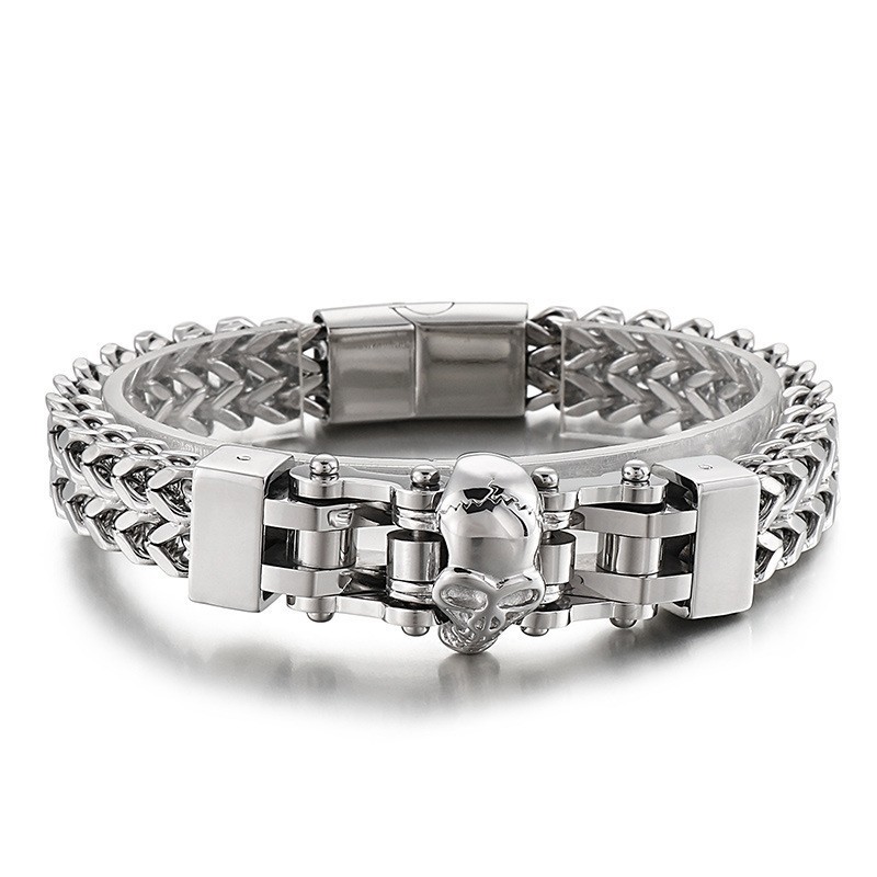 Cooles Hip Hop Totenkopf Herren Titan Armband Cooles Hip Hop Totenkopf Herren Titan Armband