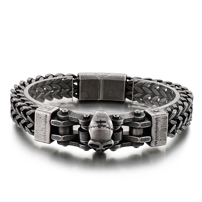 Cooles Hip Hop Totenkopf Herren Titan Armband Cooles Hip Hop Totenkopf Herren Titan Armband