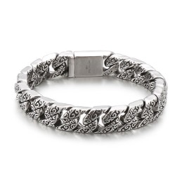 Vintage New Style Cool Flower Herren Titan Armband