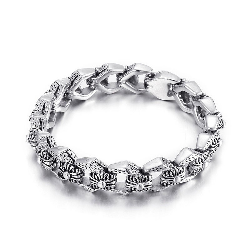 Retro Pop Cool Rock Hip Hop Stil Blume Herren Titan Armband Retro Pop Cool Rock Hip Hop Stil Blume Herren Titan Armband