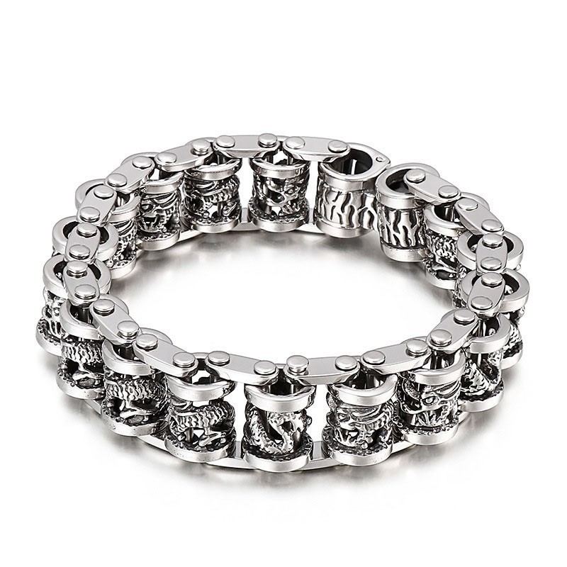 Retro Cool Dragon Bike Chain Herren Titan Armband Retro Cool Dragon Bike Chain Herren Titan Armband
