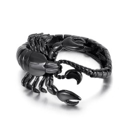 Cooles Schwarzes Skorpion-Titanarmband Für Männer