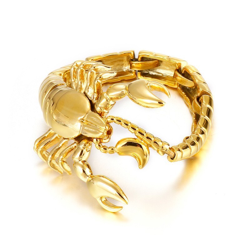 Cooles Goldenes Skorpion-Titanarmband Für Männer Cooles Goldenes Skorpion-Titanarmband Für Männer