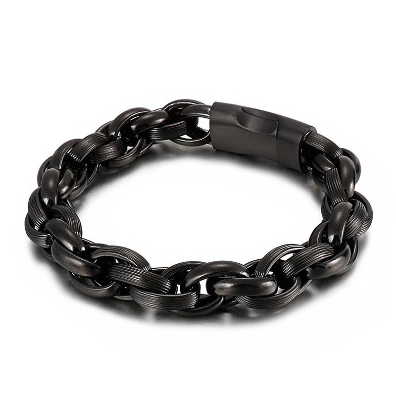 Einfaches Vakuum-Doppelring-O-Ring-Kettenarmband Aus Titan Einfaches Vakuum-Doppelring-O-Ring-Kettenarmband Aus Titan